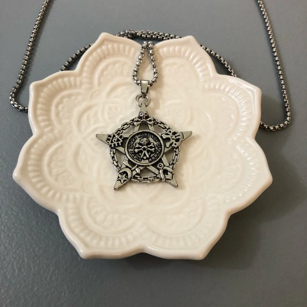 Japanese AnimeCore One Piece Pirate Skull Pendant Necklace Gothic Grunge Punk